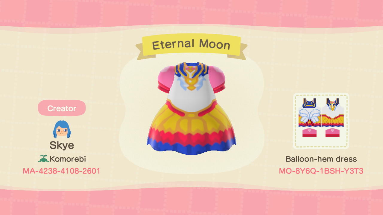 Animal Crossing Design Code: MO-8Y6Q-1BSH-Y3T3 Eternal Moon