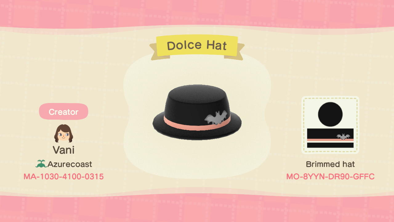 Animal Crossing Design Code: MO-8YYN-DR90-GFFC Dolce(Rune Factory4)