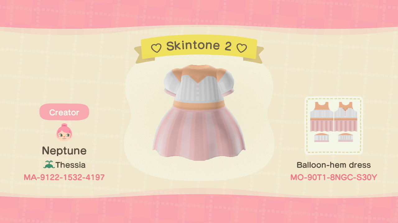 Animal Crossing Design Code: MO-90T1-8NGC-S30Y ♡ Skintone 2 ♡