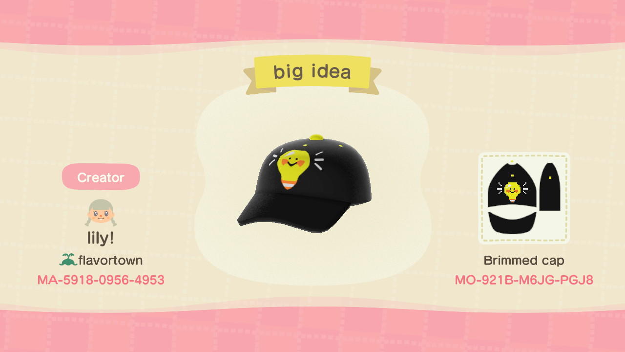 Animal Crossing Design Code: MO-921B-M6JG-PGJ8 Big Idea
