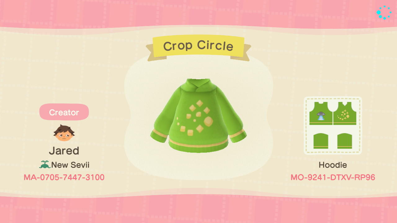 Animal Crossing Design Code: MO-9241-DTXV-RP96 Crop Circle