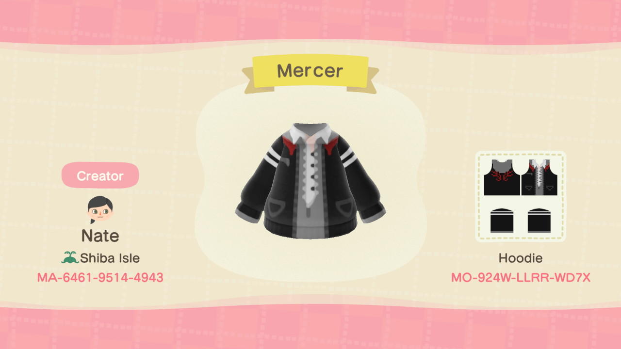 Animal Crossing Design Code: MO-924W-LLRR-WD7X Mercer