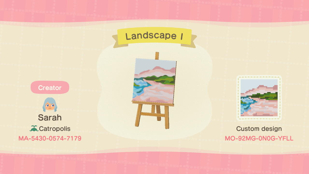 Animal Crossing Design Code: MO-92MG-0N0G-YFLL Landscape I