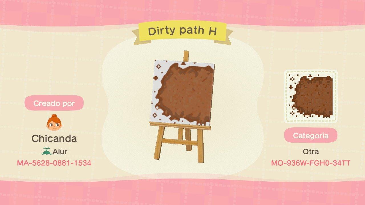 Animal Crossing Design Code: MO-936W-FGH0-34TT Dirty path H