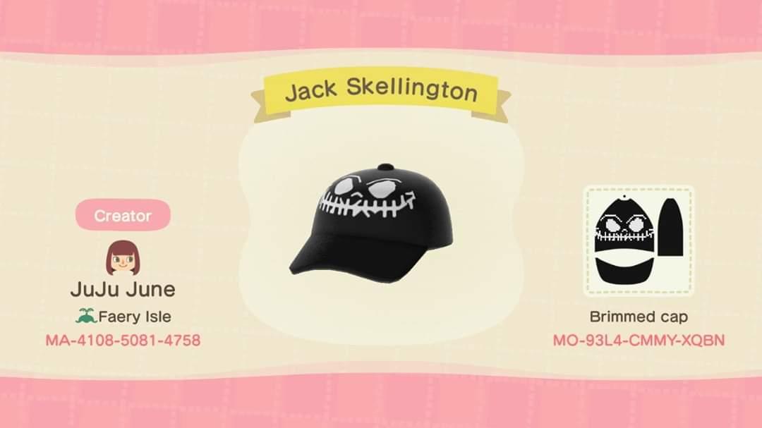 Animal Crossing Design Code: MO-93L4-CMMY-XQBN Jack Skellington