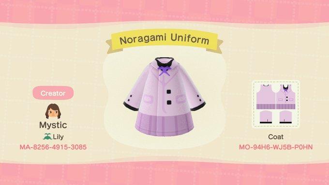 Animal Crossing Design Code: MO-94H6-WJ5B-P0HN Noragami Uniform