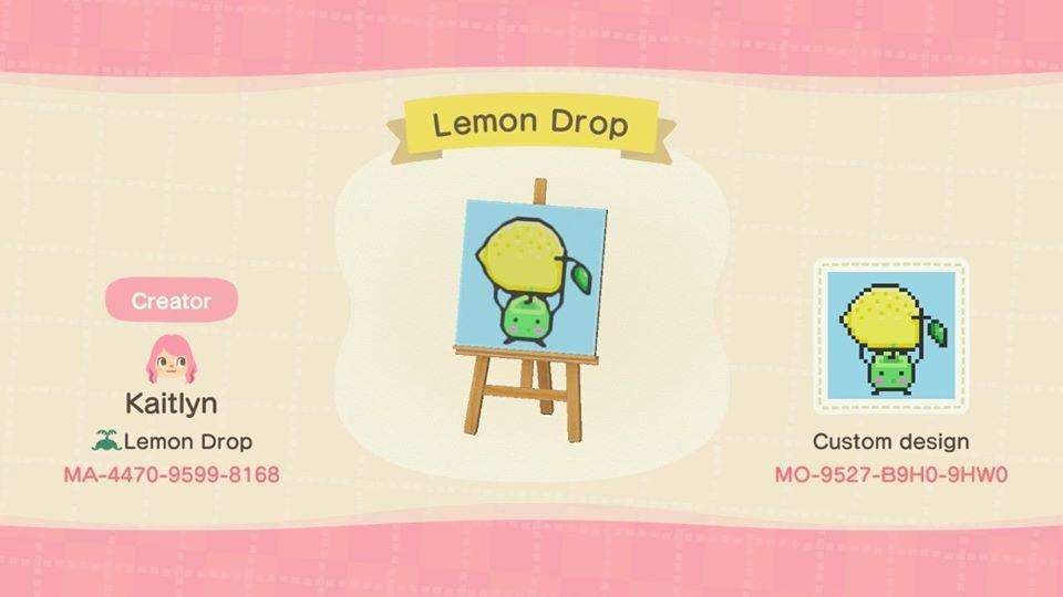 Animal Crossing Design Code: MO-9527-B9H0-9HW0 Lemon Drop
