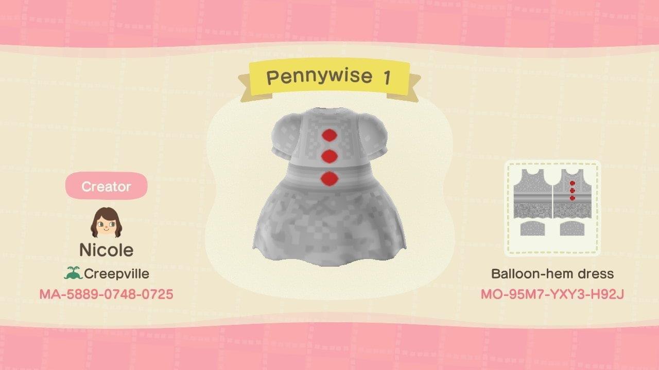 Animal Crossing Design Code: MO-95M7-YXY3-H92J Pennywise 1