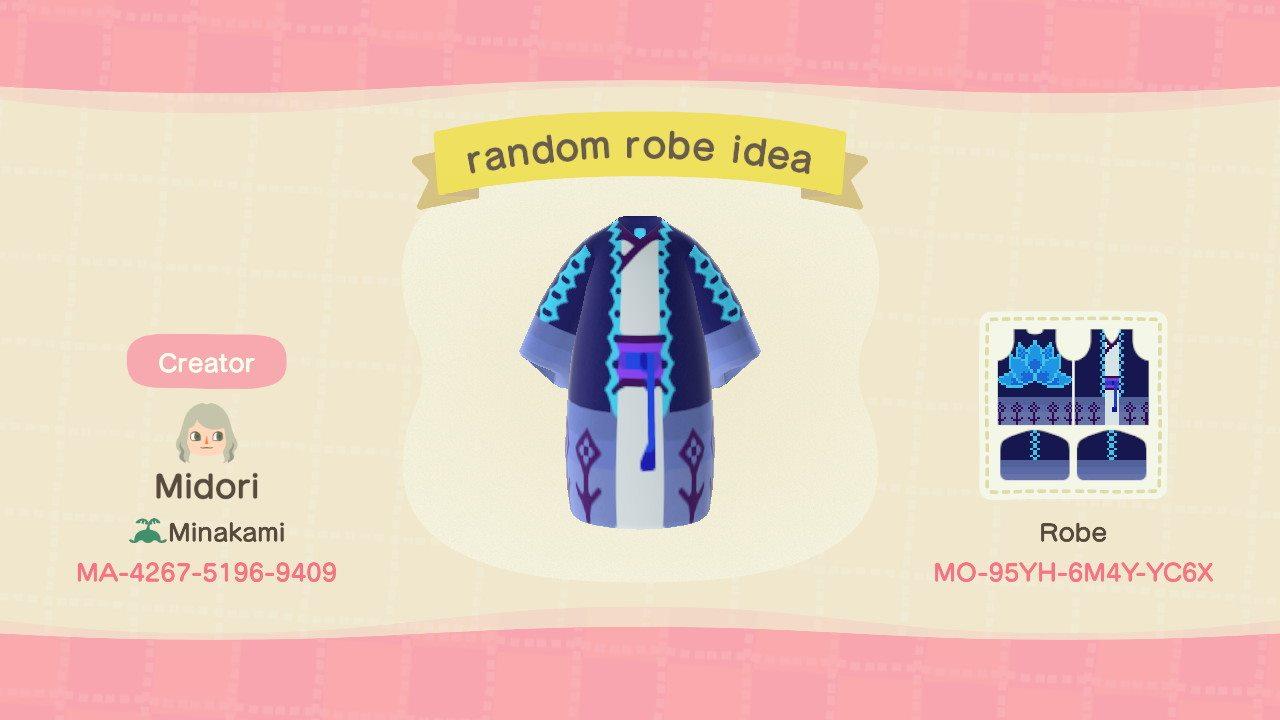 Animal Crossing Design Code: MO-95YH-6M4Y-YC6X random robe idea