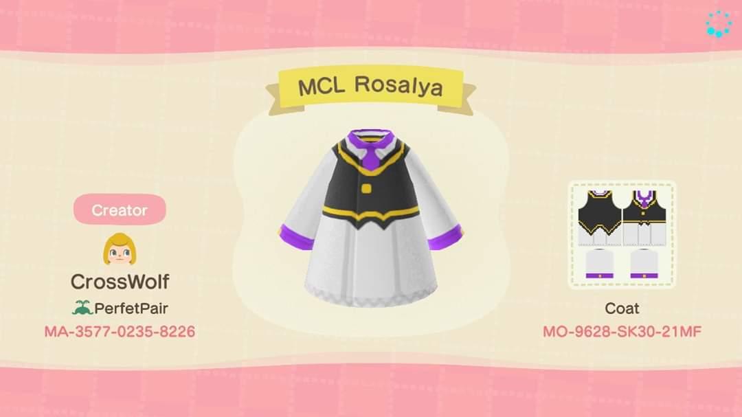 Animal Crossing Design Code: MO-9628-SK30-21MF MCL Rosalya