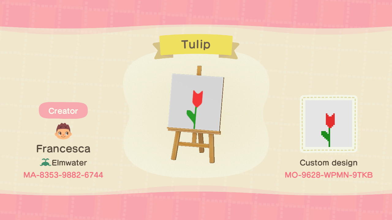 Animal Crossing Design Code: MO-9628-WPMN-9TKB Tulip