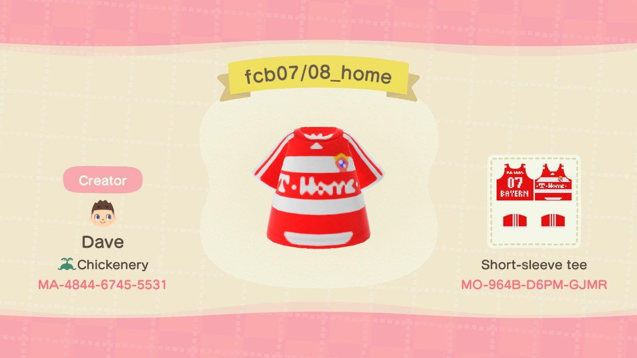 Animal Crossing Design Code: MO-964B-D6PM-GJMR FC Bayern 07/08 Home