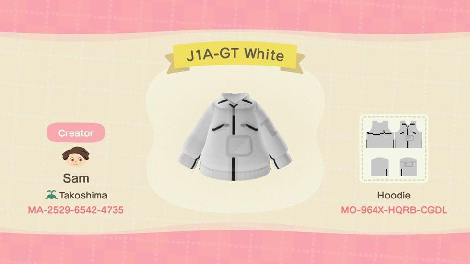 Animal Crossing Design Code: MO-964X-HQRB-CGDL Acronym J1A-GT White