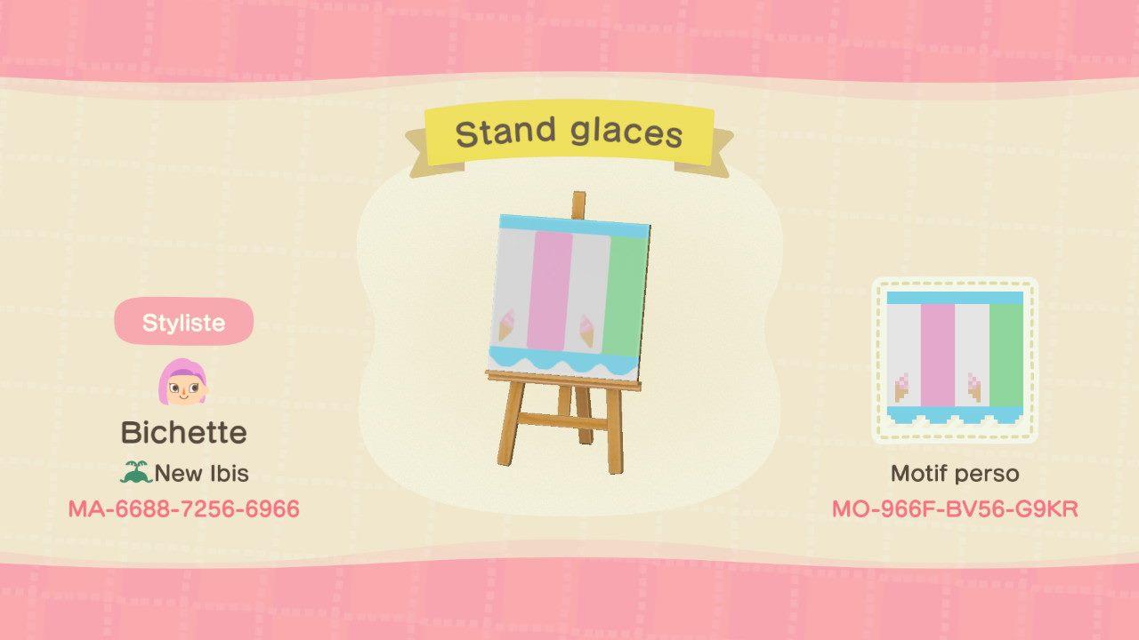 Animal Crossing Design Code: MO-966F-BV56-G9KR Stand glaces