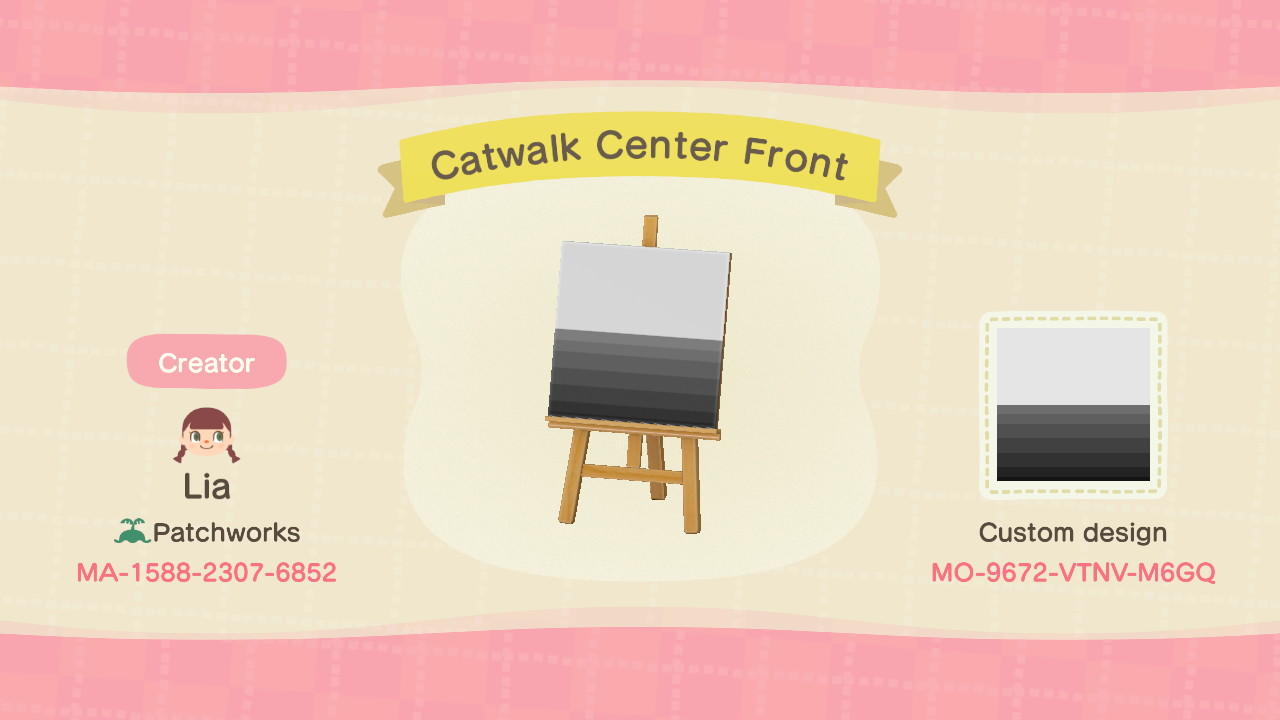 Animal Crossing Design Code: MO-9672-VTNV-M6GQ Catwalk Center Front