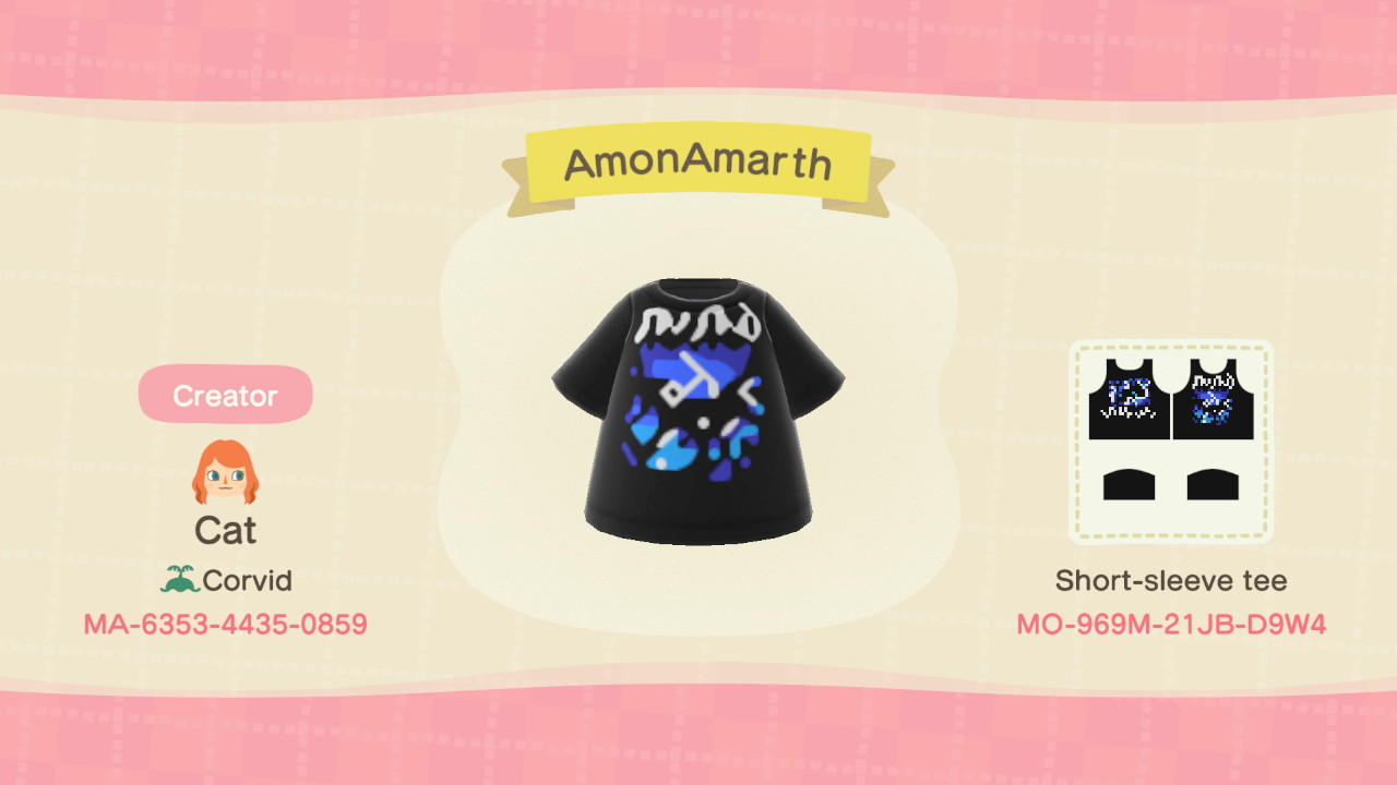 Animal Crossing Design Code: MO-969M-21JB-D9W4 Amon Amarth