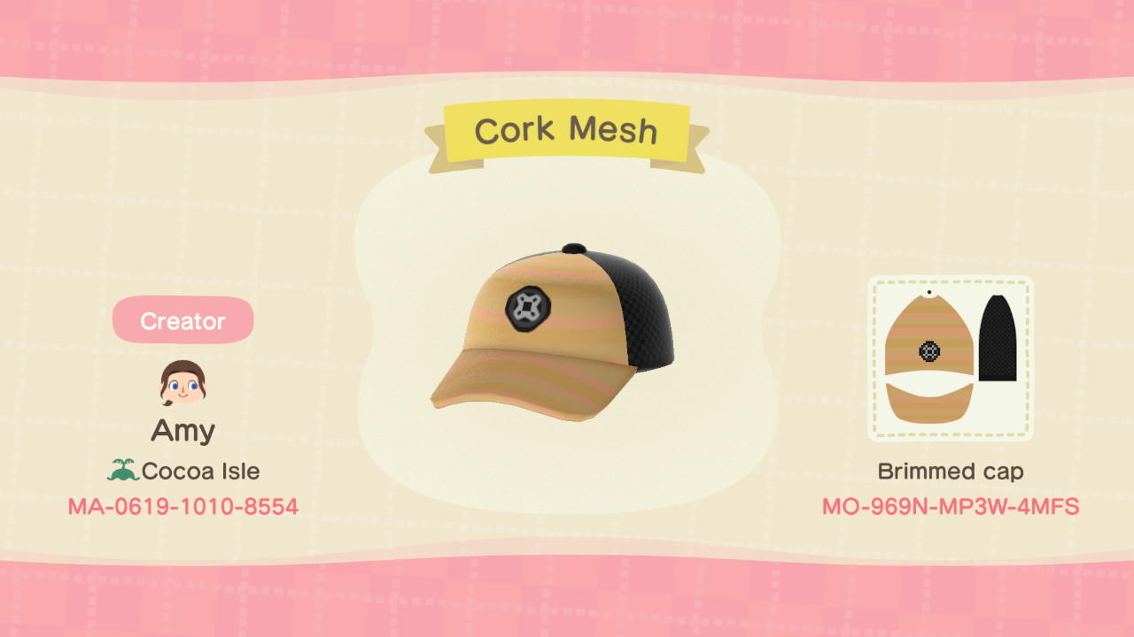 Animal Crossing Design Code: MO-969N-MP3W-4MFS Cork Mesh