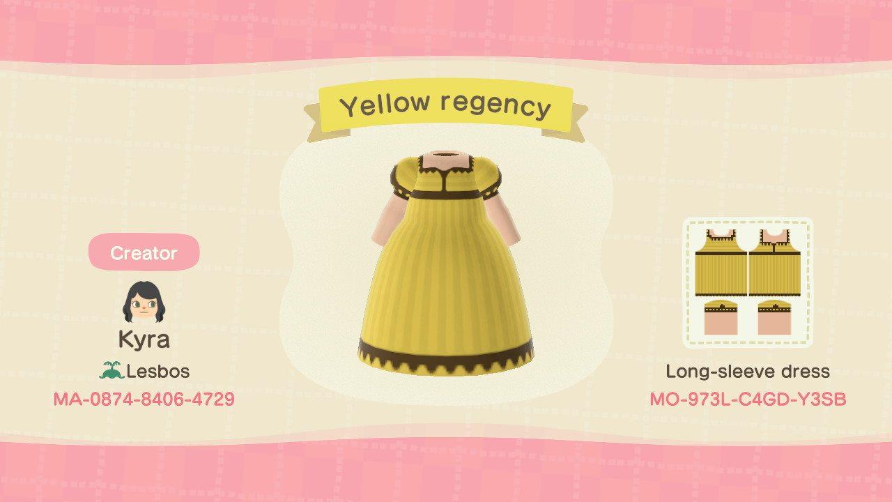Animal Crossing Design Code: MO-973L-C4GD-Y3SB Yellow regency