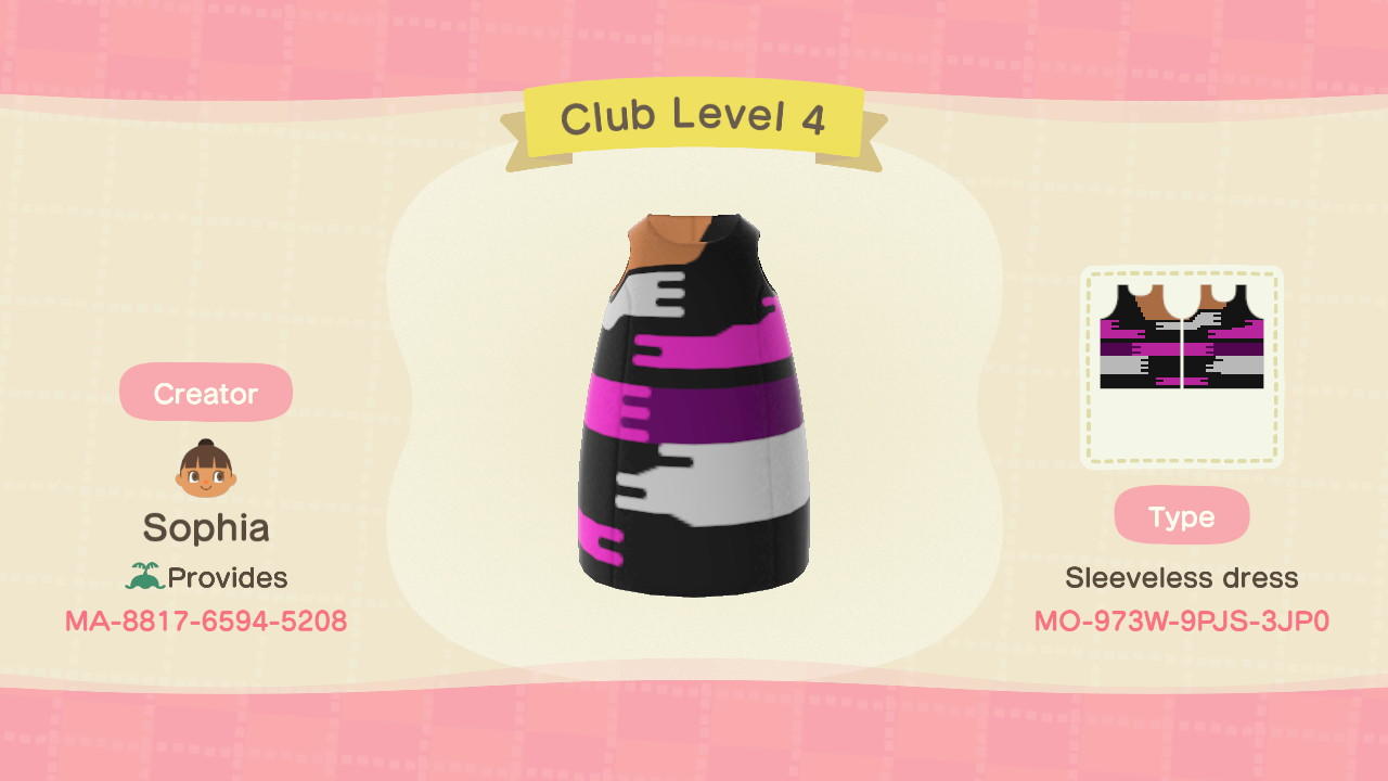 Animal Crossing Design Code: MO-973W-9PJS-3JP0 Club Level 4