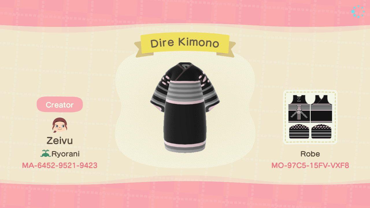 Animal Crossing Design Code: MO-97CF-15FV-VXF8 Dire Kimono