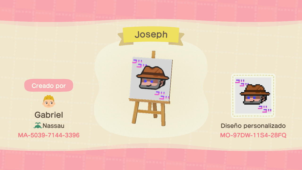 Animal Crossing Design Code: MO-97DW-11S4-28FQ Old Joseph Chibi
