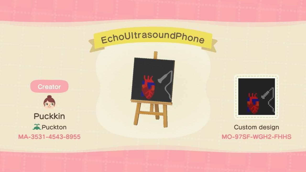 Animal Crossing Design Code: MO-97SF-WGH2-FHHS EchoUltrasoundPhone