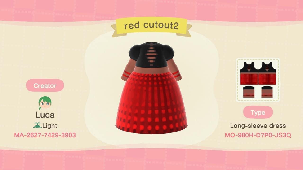 Animal Crossing Design Code: MO-980H-D7P0-JS3Q Red cutout 2