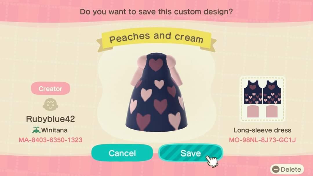 Animal Crossing Design Code: MO-98NL-8J73-GC1J Peaches and Cream