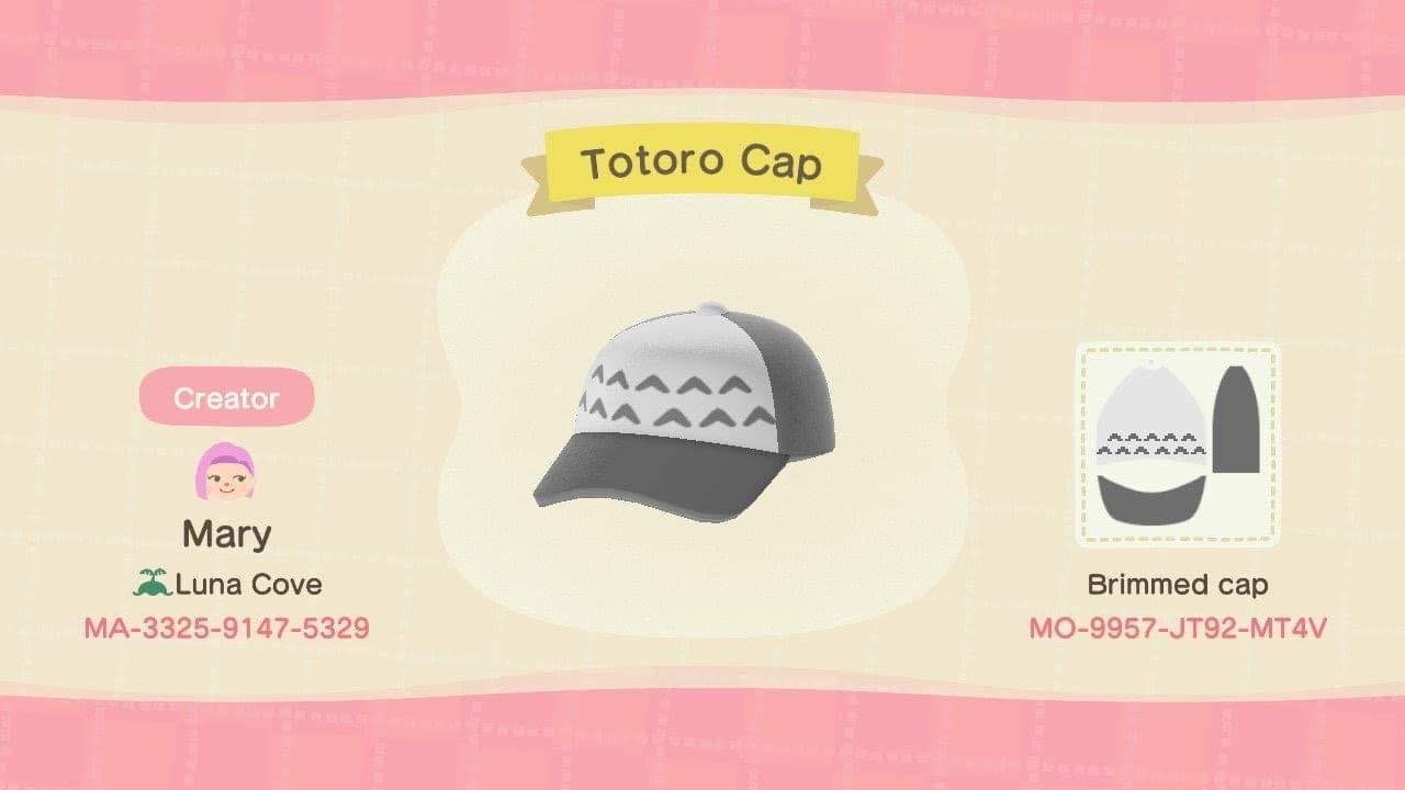Animal Crossing Design Code: MO-9957-JT92-MT4V Totoro Cap