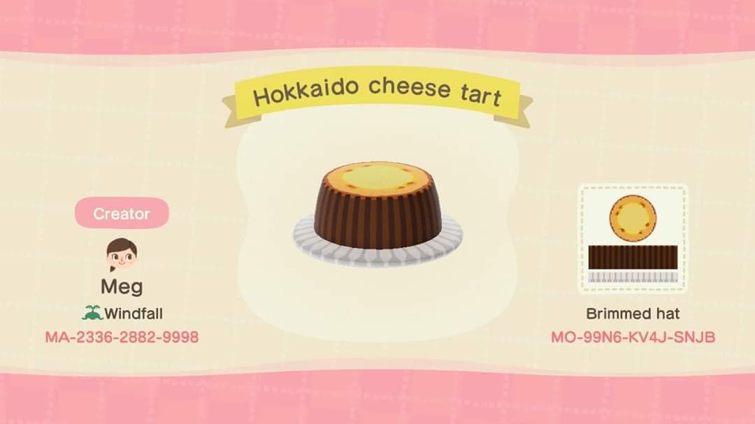 Animal Crossing Design Code: MO-99N6-KV4J-SNJB Hokkaido cheese tart