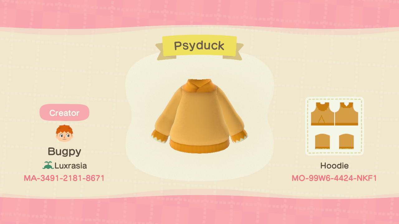 Animal Crossing Design Code: MO-99W6-4424-NKF1 Psyduck