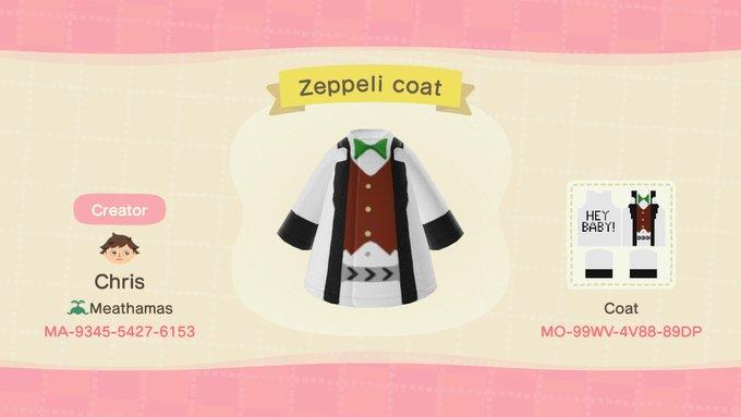 Animal Crossing Design Code: MO-99WV-4V88-89DP Zeppeli coat