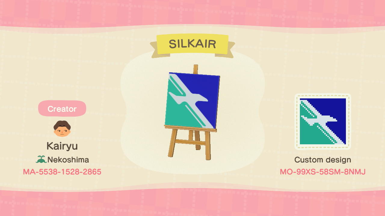 Animal Crossing Design Code: MO-99XS-58SM-8NMJ Silkair
