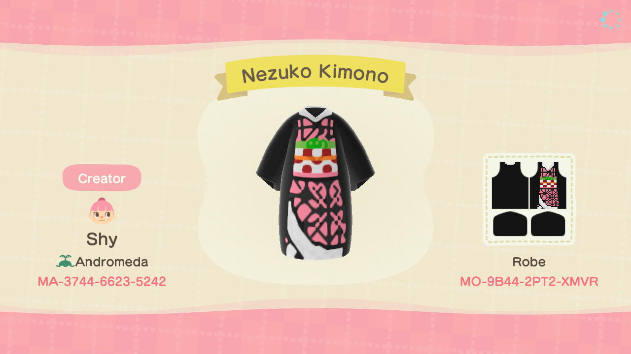 Animal Crossing Design Code: MO-9B44-2PT2-XMVR Nezuko