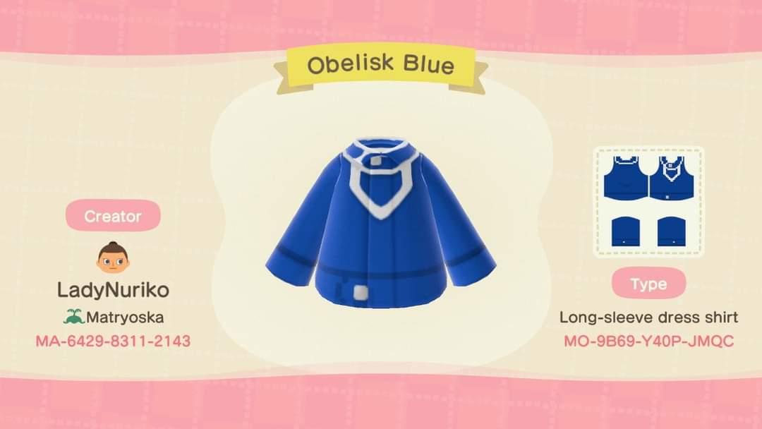 Animal Crossing Design Code: MO-9B69-Y40P-JMQC Yu-Gi-Oh! GX Obelisk