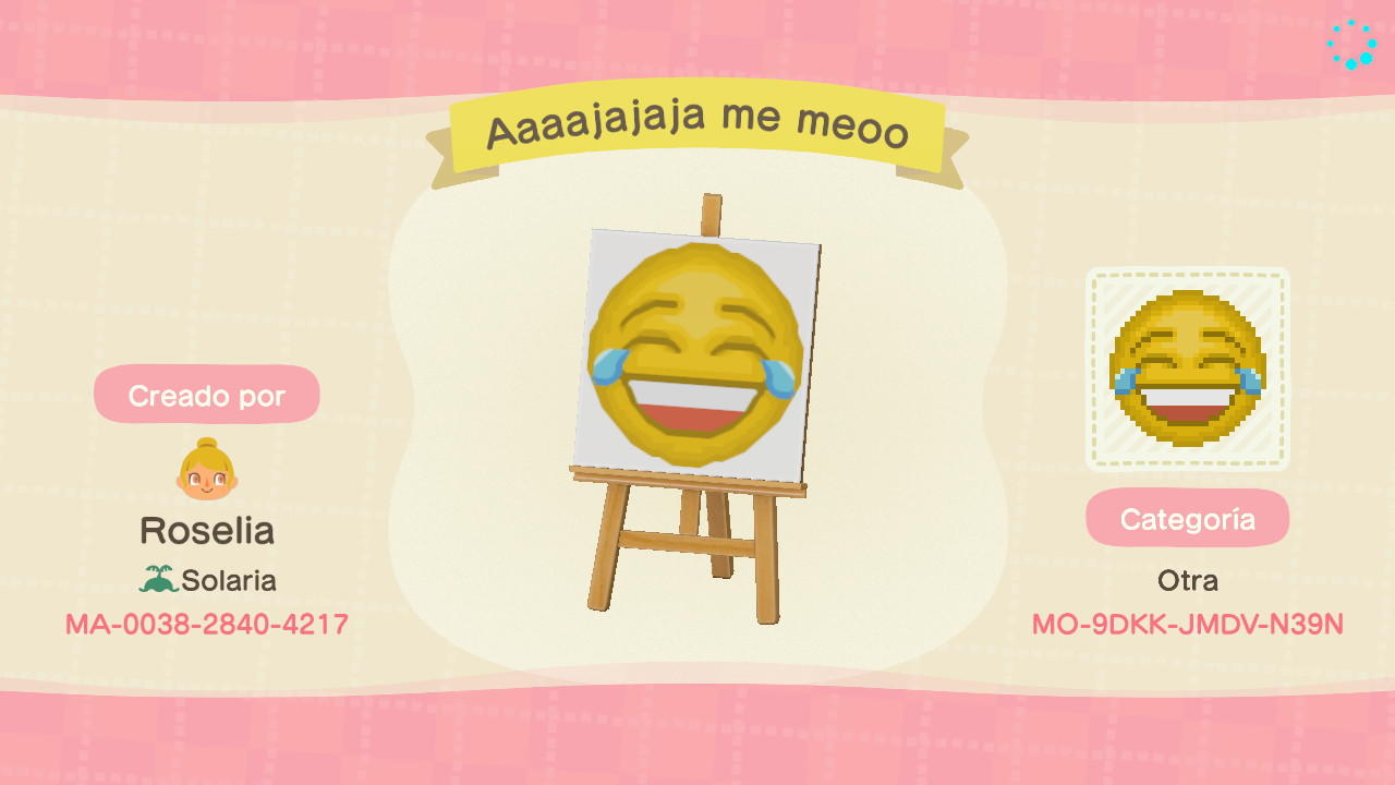 Animal Crossing Design Code: MO-9DKK-JMDV-N39N Emoji laught