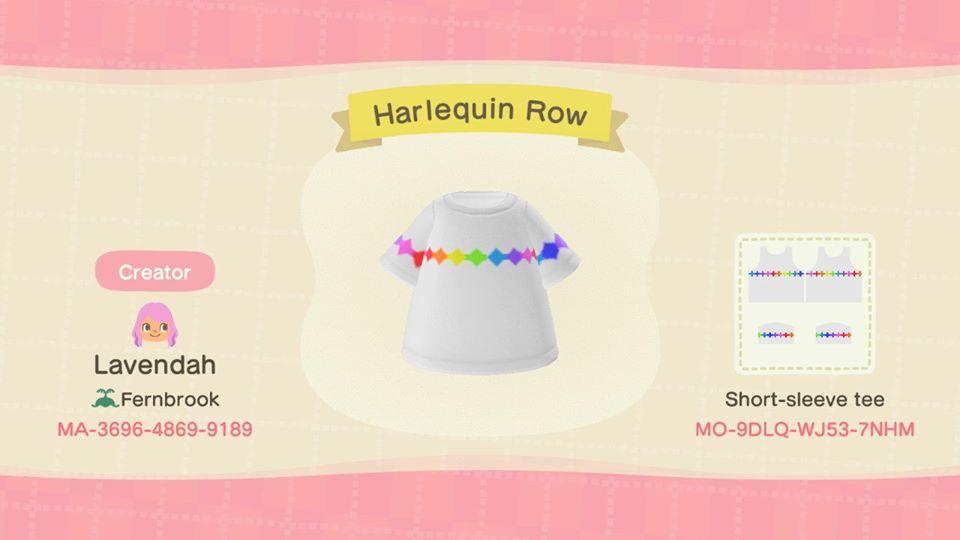 Animal Crossing Design Code: MO-9DLQ-WJ53-7NHM Harlequin Row