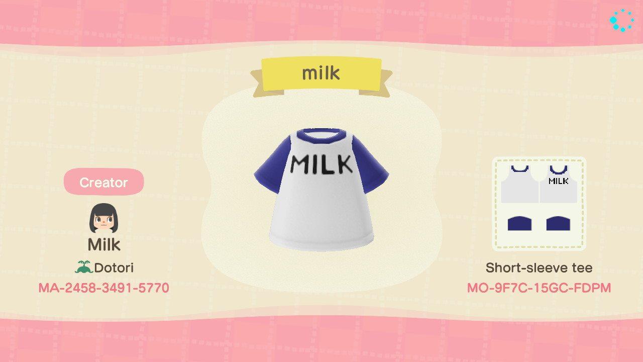 Animal Crossing Design Code: MO-9F7C-15GC-FDPM milk