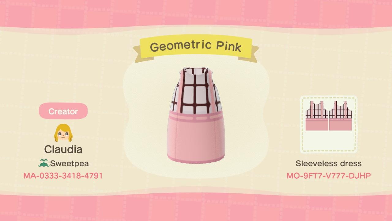 Animal Crossing Design Code: MO-9FT7-V777-DJHP Geometric Pink