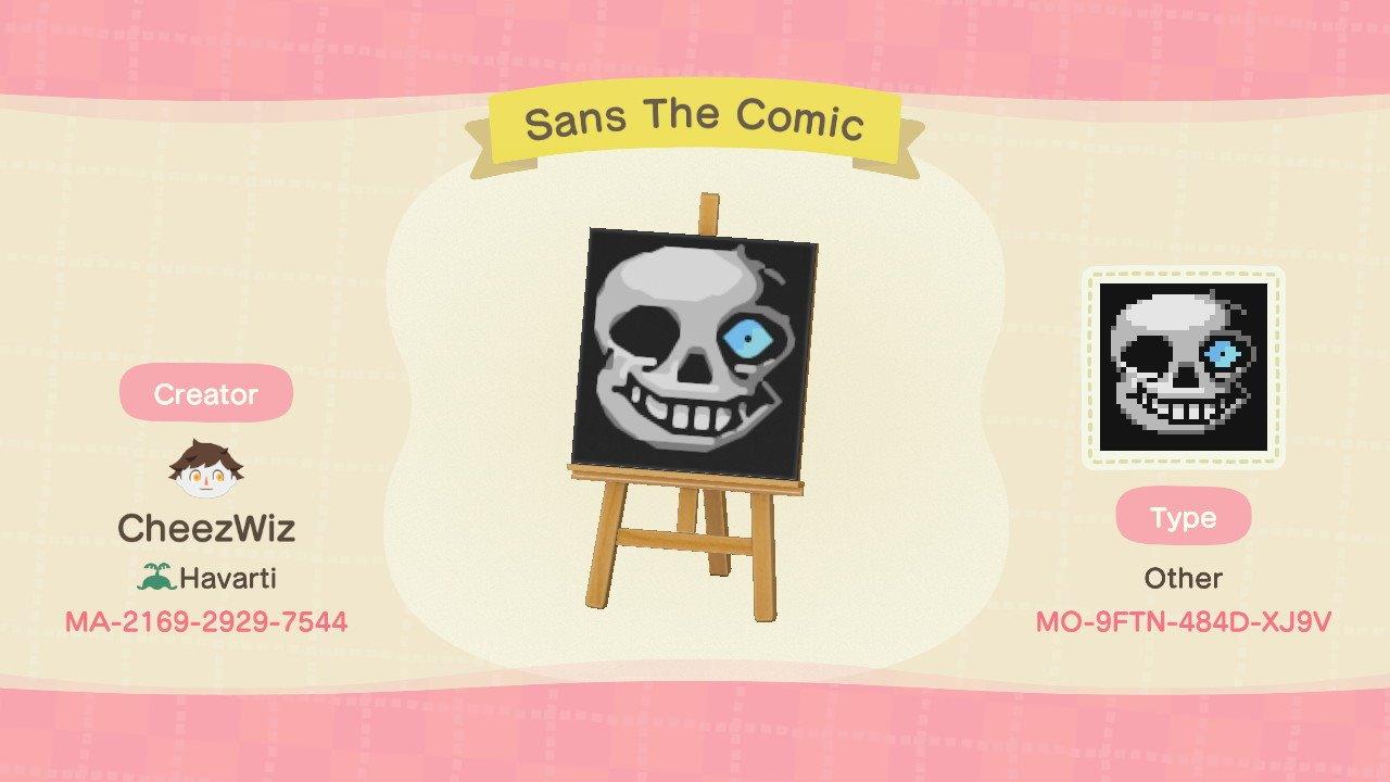 Animal Crossing Design Code: MO-9FTN-484D-XJ9V Sans The Comic