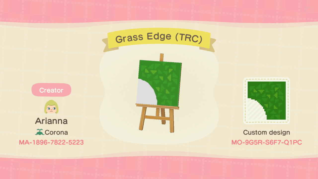 Animal Crossing Design Code: MO-9G5R-S6F7-Q1PC Grass Edge (TRC)