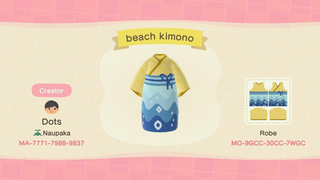 Animal Crossing Design Code: MO-9GCC-30CC-7WGC beach kimono