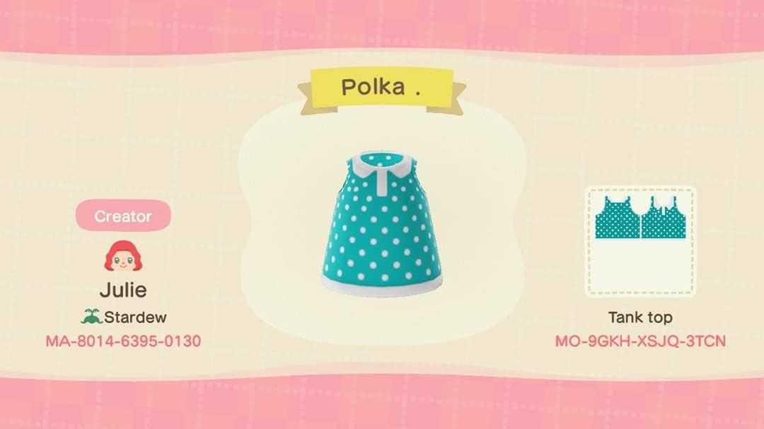 Animal Crossing Design Code: MO-9GKH-XSJQ-3TCN Polka . Top