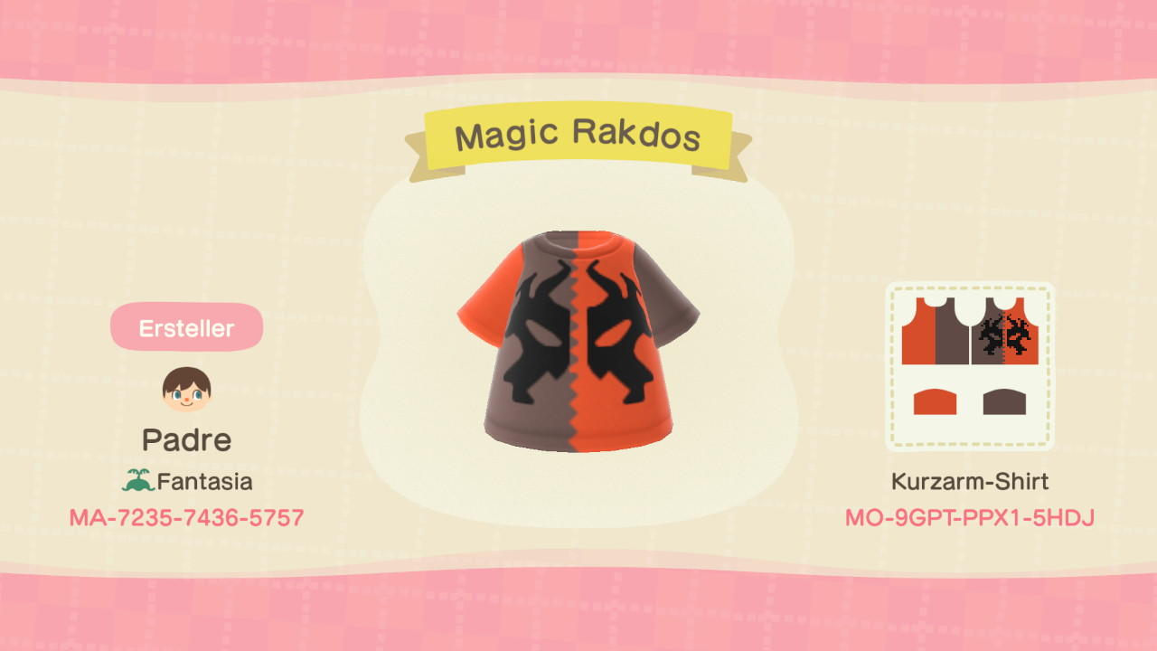 Animal Crossing Design Code: MO-9GPT-PPX1-5HDJ Magic Rakdos