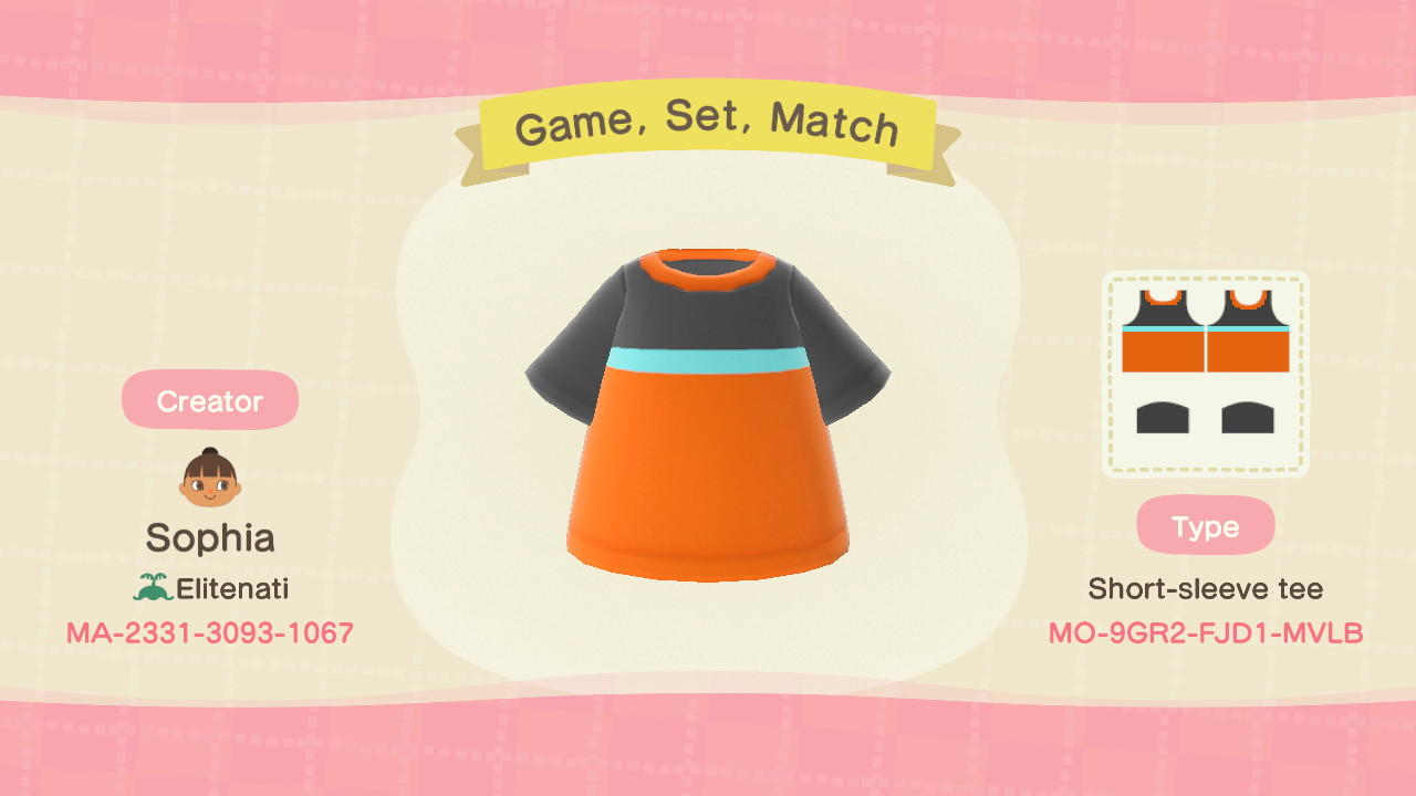 Animal Crossing Design Code: MO-9GR2-FJD1-MVLB Game, Set, Match
