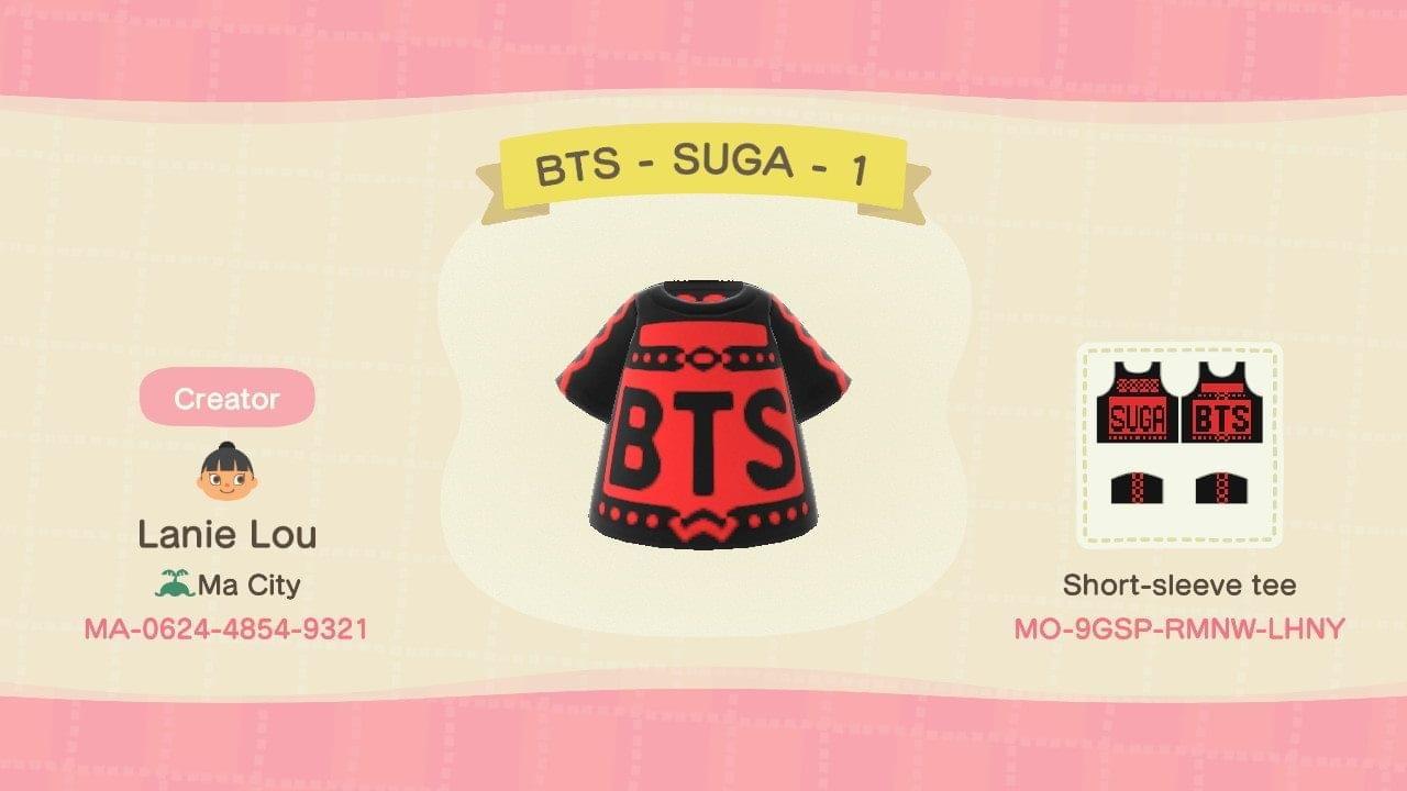 Animal Crossing Design Code: MO-9GSP-RMNW-LHNY BTS - SUGA - 1