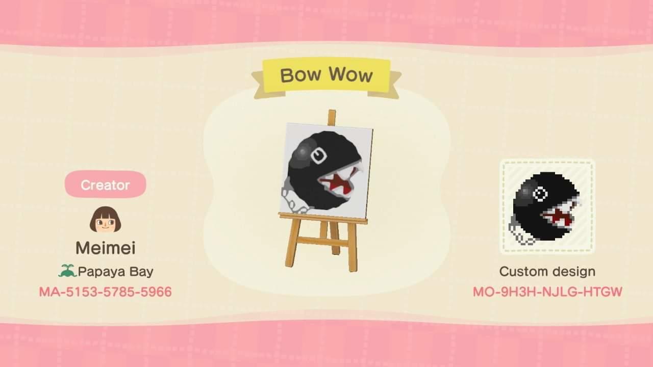 Animal Crossing Design Code: MO-9H3H-NJLG-HTGW Bow Wow