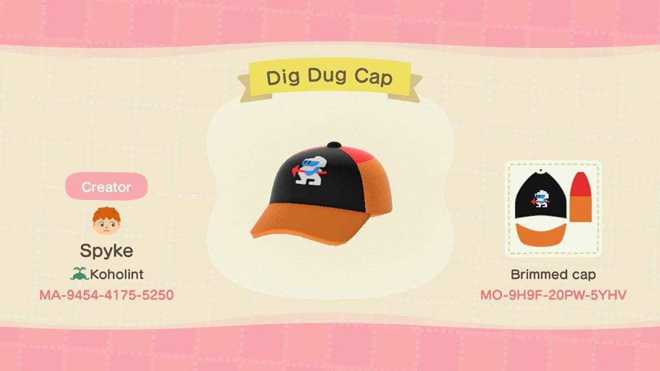 Animal Crossing Design Code: MO-9H9F-20PW-5YHV Dig Dug Cap