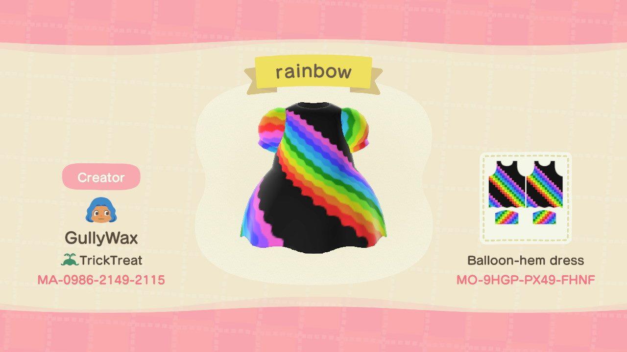 Animal Crossing Design Code: MO-9HGP-PX49-FHNF Rainbow