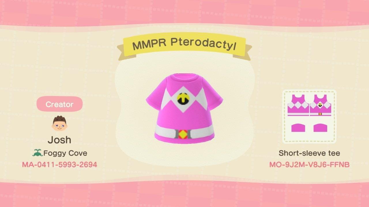 Animal Crossing Design Code: MO-9J2M-V8J6-FFNB MMPR Pterodactyl